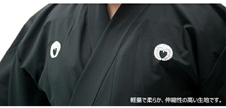 【夏におすすめ】プライムフレックス「輝」居合衣 紋付用着物袖＋京都西陣仕立最高級縞袴セット